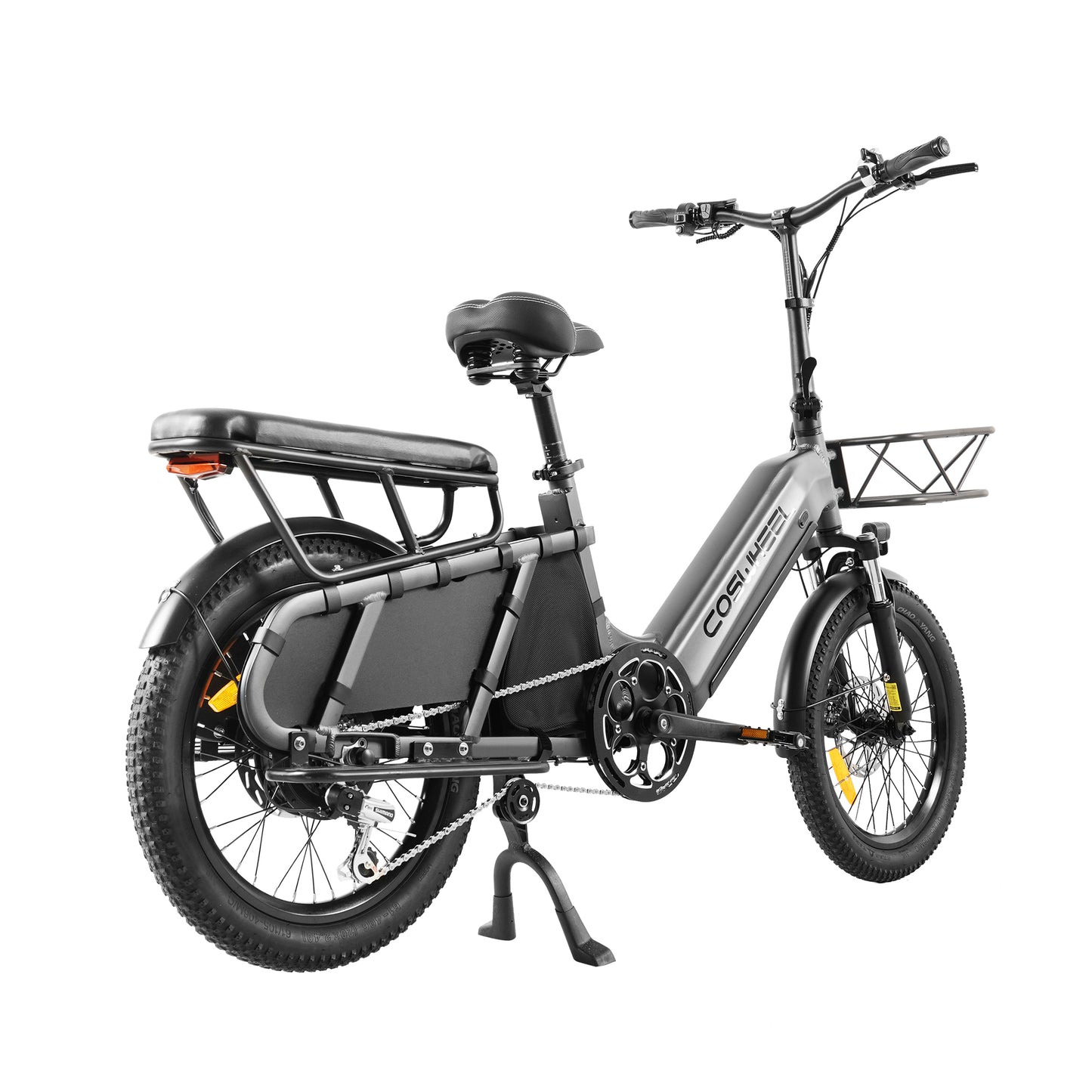 COSWHEEL HQ20 Electric Cargo Bike 60N.m torque, can climb 35° slope, free front cargo basket, free bag, free cushions, free running boards, torque sensor ebike