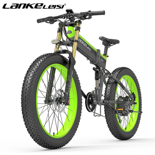 LANKELEISI Electric Bike 26 Inch 4.0 Fat Tire Off-Road Electric Bike 1000W Men's Mountain Bike Snow Bike 48V17.5AH Ebike